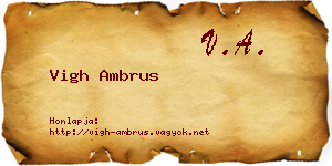 Vigh Ambrus névjegykártya