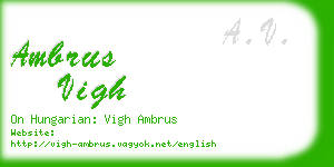 ambrus vigh business card